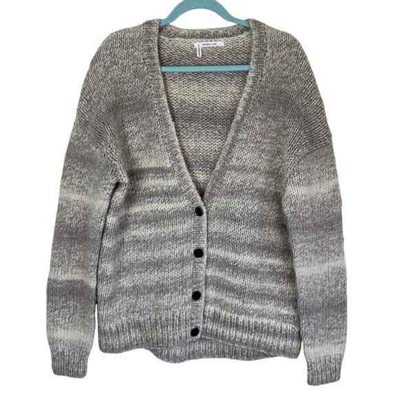 Derek Lam 10 Crosby Sz M Wool Alpaca Blend Chunky Knit Oversized Cardigan Cream - Picture 1 of 16